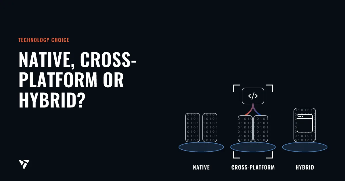 Native, cross-platform or hybrid?: Three pedestals like a game character select: native, cross-platform and hybrid app