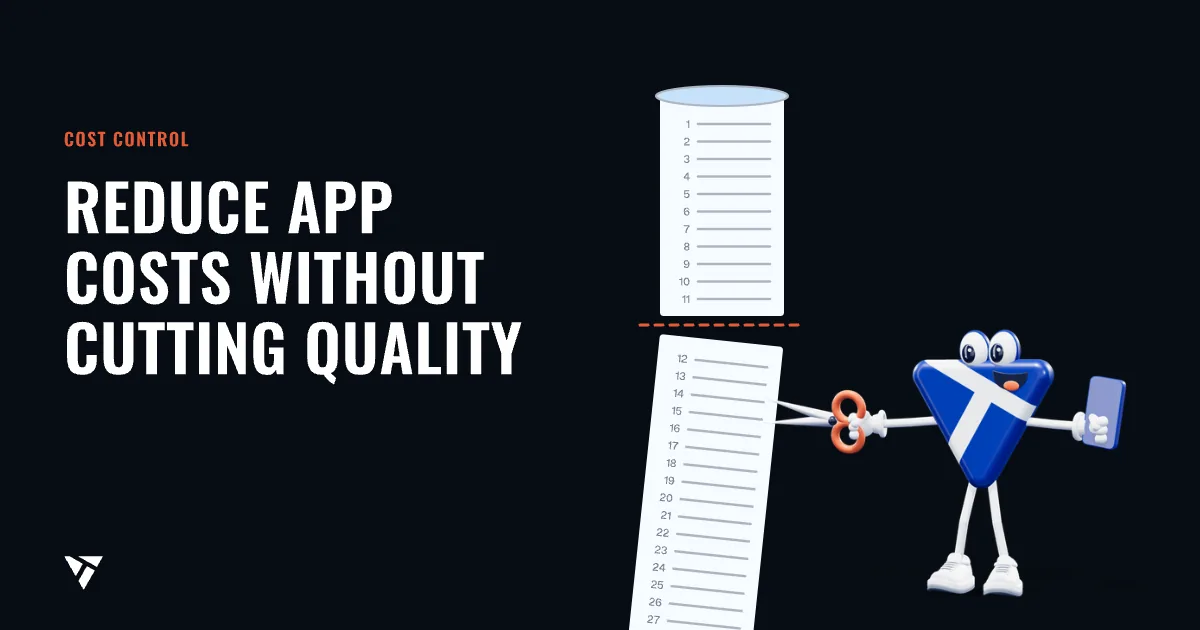 Reduce app costs without cutting quality: The Vitec mascot cuts a long wish list after item 11 with big scissors