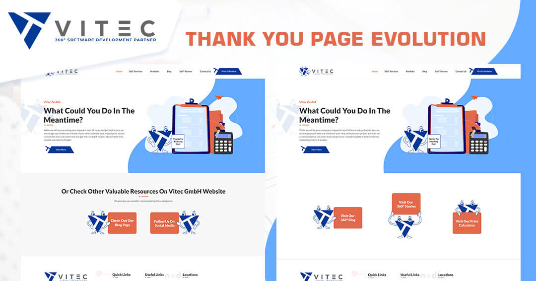 : Vitec GmbH │ 360o Redesign Journey │ Thank You Page Carefully Developed to Extend Our Customer Centric Approach